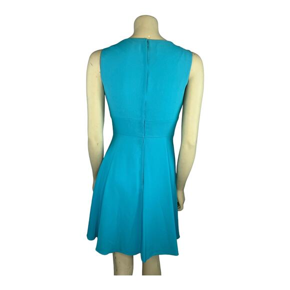 American Vintage 50's Blue Sleeveless Pleated Belted Gemstone Dress small - Picture 9 of 15